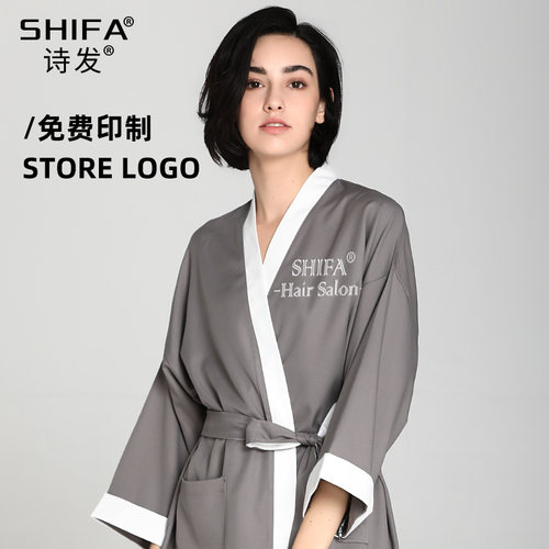 发廊理发店围布美发店客袍染发衣潮工作服剪发和服