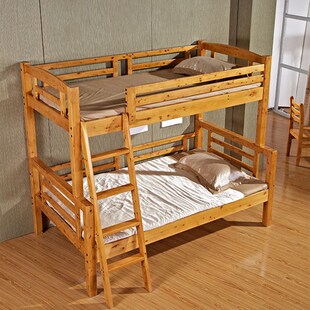 柏木上下床双层床全实木上铺悬空床架空床儿童子母床上下床高低床