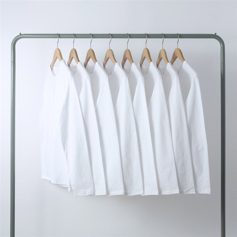 高级感春季重磅300克碳素磨毛圆领白色长袖T恤打底衫男女青年