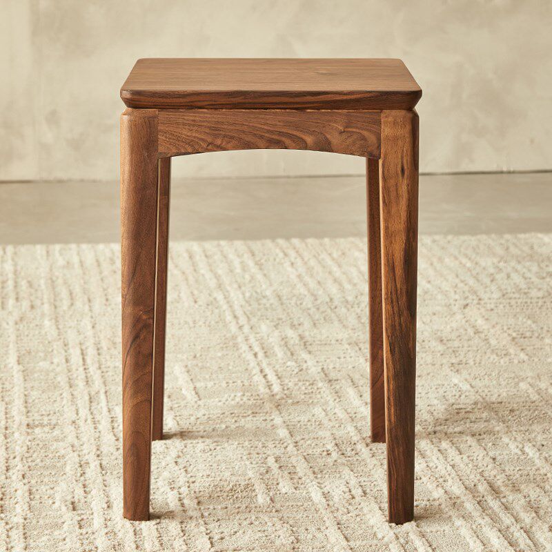 北美黑胡桃木实木凳子家用成人高板凳方凳客厅餐桌凳小板凳化妆凳