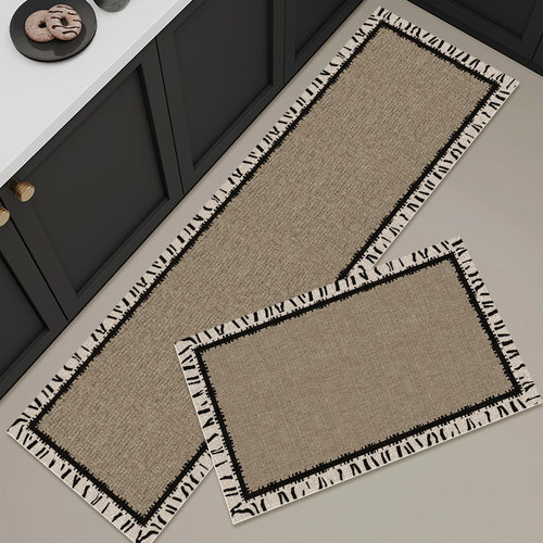 科技皮革厨房专用地垫防水防油可擦免洗耐脏长条地毯防滑防污脚垫