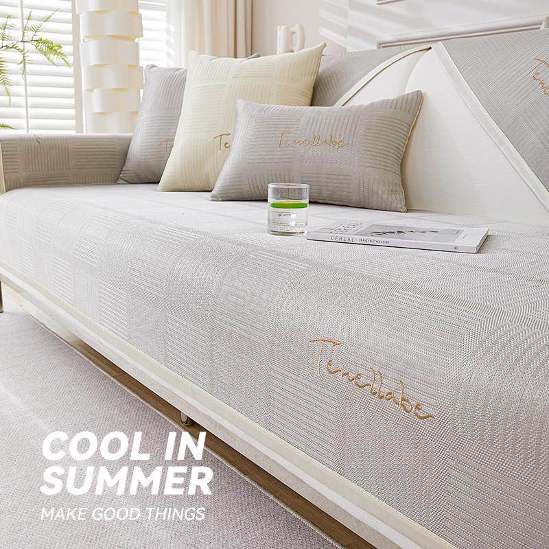 夏天防滑沙发凉席夏季垫盖布凉轻垫子沙发感奢坐垫沙发垫冰高级丝