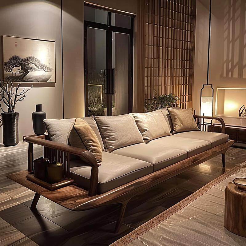 新中式禅意中国风白蜡木沙发北美黑胡桃木2024新款榫卯实木家具,住宅家具,实木沙发,淘宝优惠券,粉丝福利购,淘宝优惠卷