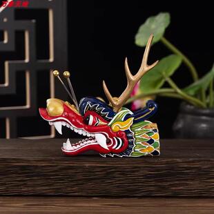 寿司摆盘宴会冷餐盘龙头龙尾装饰品小型龙舟船摆件海鲜店酒席