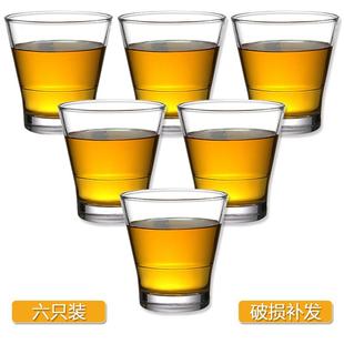 大口玻璃杯水杯套装 6只装 家用啤酒威士忌杯果汁饮料杯牛奶杯酒店