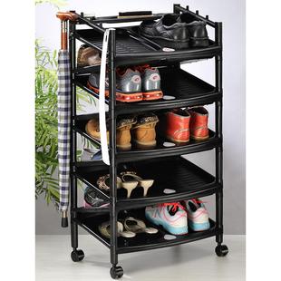 旋转鞋架简易多层可移动带轮子大容量塑料入户鞋柜家用门口省空间