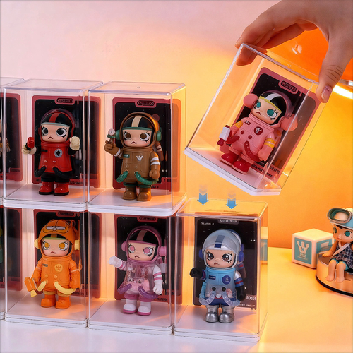 宅萌泡泡玛特适用盲盒透明展示盒