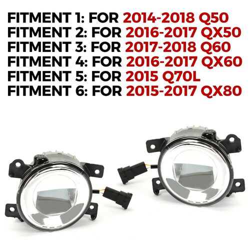 适用于英菲尼迪Q50QX50Q60QX60Q70LQX80双前LED雾灯改装车灯防雾