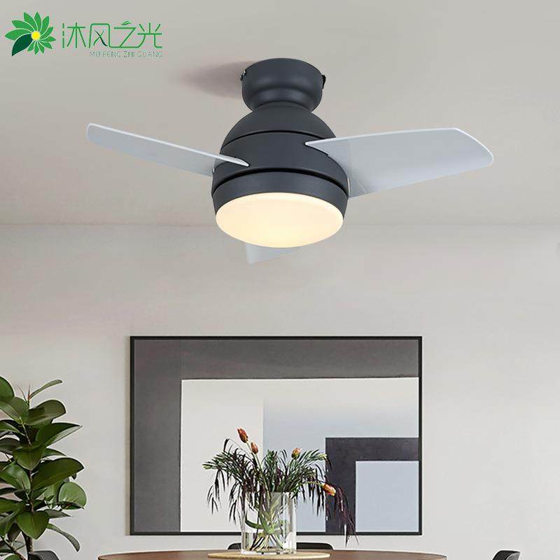 吊扇灯简约欧式风客厅风扇吊灯餐厅卧室儿童房led风扇灯