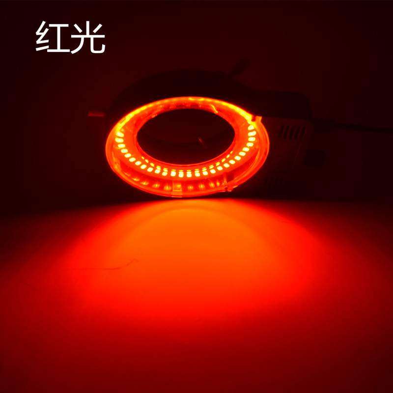 红光视觉光源显微镜环形LED灯照明单筒体视视频监控产品检测辅助
