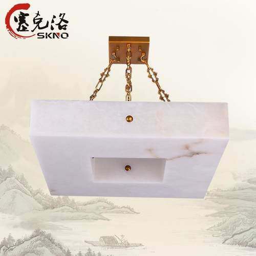 中山中式全铜西班牙天然云石灯别墅客厅餐厅卧室书房客房吊灯