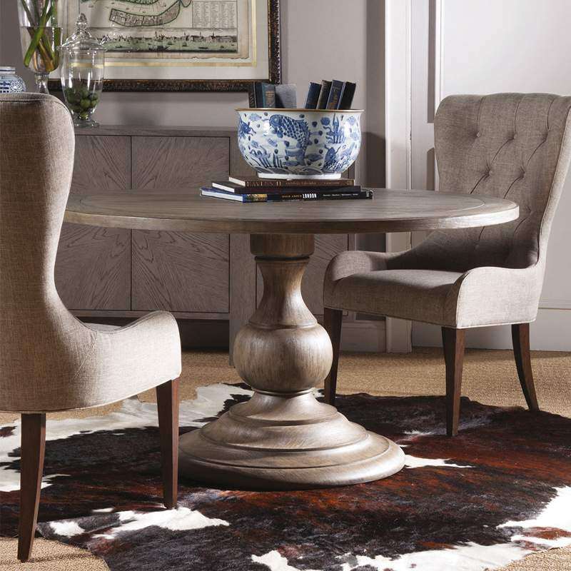 美式轻奢餐桌椅子组合简欧式后现代简约高端圆形法式实木饭桌家用