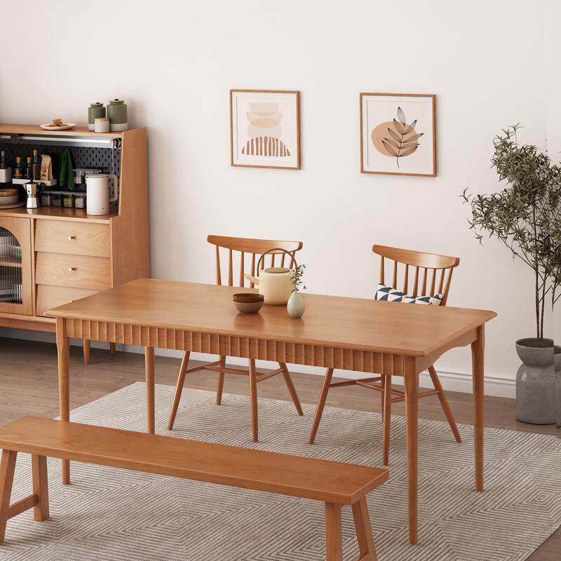 设计师北欧餐桌椅组合实木日式樱桃木家具桌子原木餐桌家用