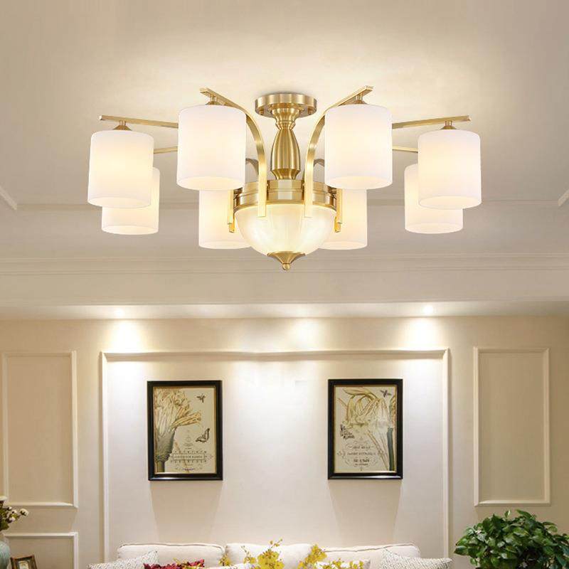 全铜美式现代简约客厅灯轻奢大厅欧式吊灯主卧室吸顶餐厅中山灯具