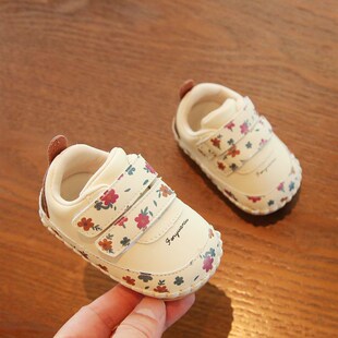 秋季一岁女宝宝学步鞋软底6到12个月婴幼儿鞋子防滑一阶段婴儿鞋8