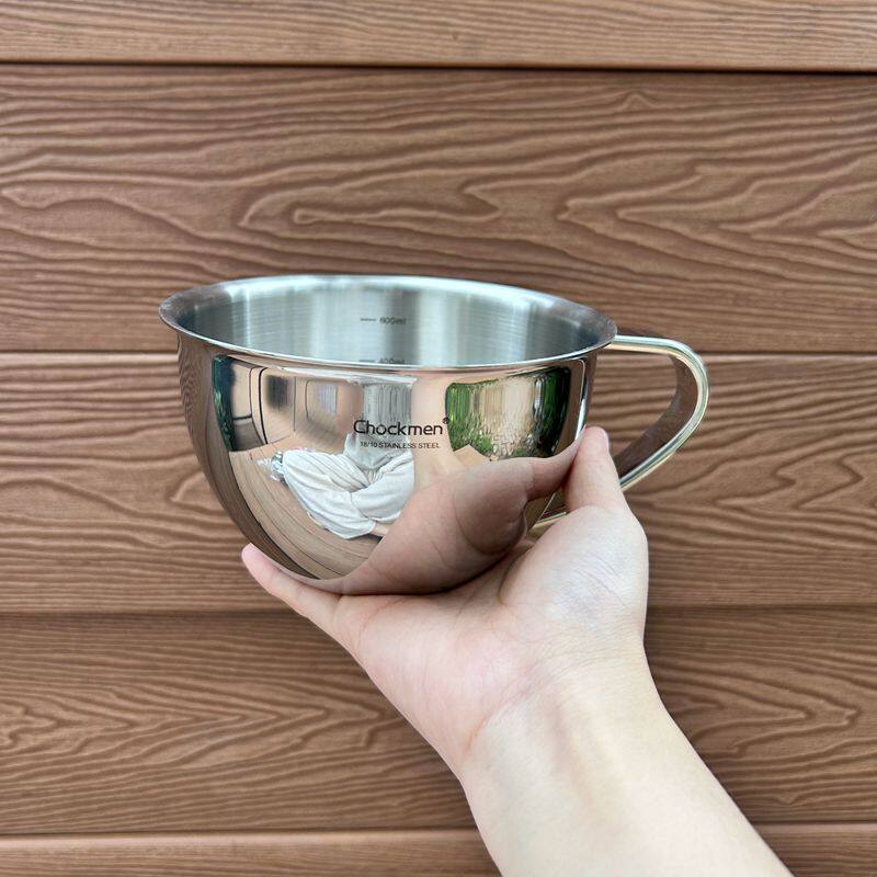 高颜值大肚杯 304不锈钢早餐燕麦牛奶杯吃饭碗打蛋碗量杯带手柄多