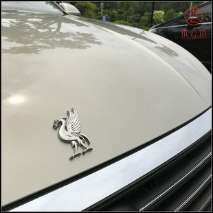 木公坊红军利物浦队徽利弗鸟金属车贴 凤凰个性改装车标 C柱标贴