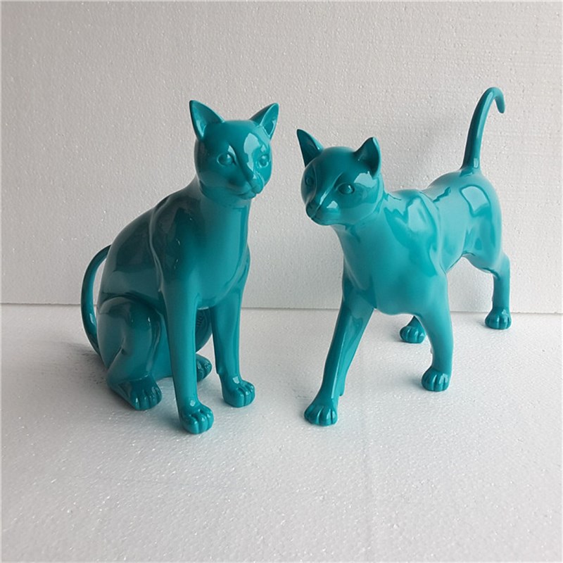 雕塑猫咪摆件现代家居样板房客厅桌C面服装店展厅整体橱柜陈设摆