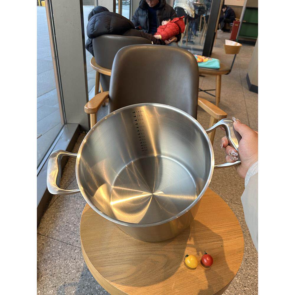 高汤锅18/10不锈钢加厚覆合底汤锅大容量燃气电磁炉烹饪锅炖锅汤