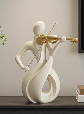 高级氛围感小提琴艺术摆件轻奢小众客厅电视柜办公室酒柜软装装饰