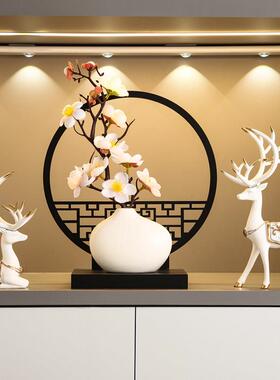 新中式梅花屏风禅意鹿摆件家居客厅玄关酒柜电视柜装饰品乔迁礼品