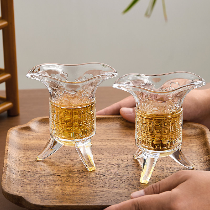 帝王杯ins风咖啡杯创意搞怪三足水杯仿古爵杯子奶茶杯玻璃杯酒杯