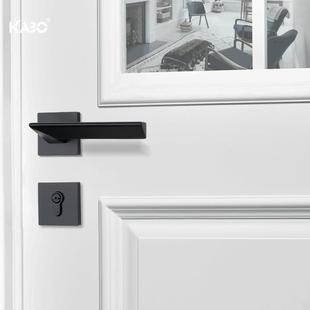 德国KABO门锁室内卧室门锁卫生间黑色分体锁家用通用型实木房门锁
