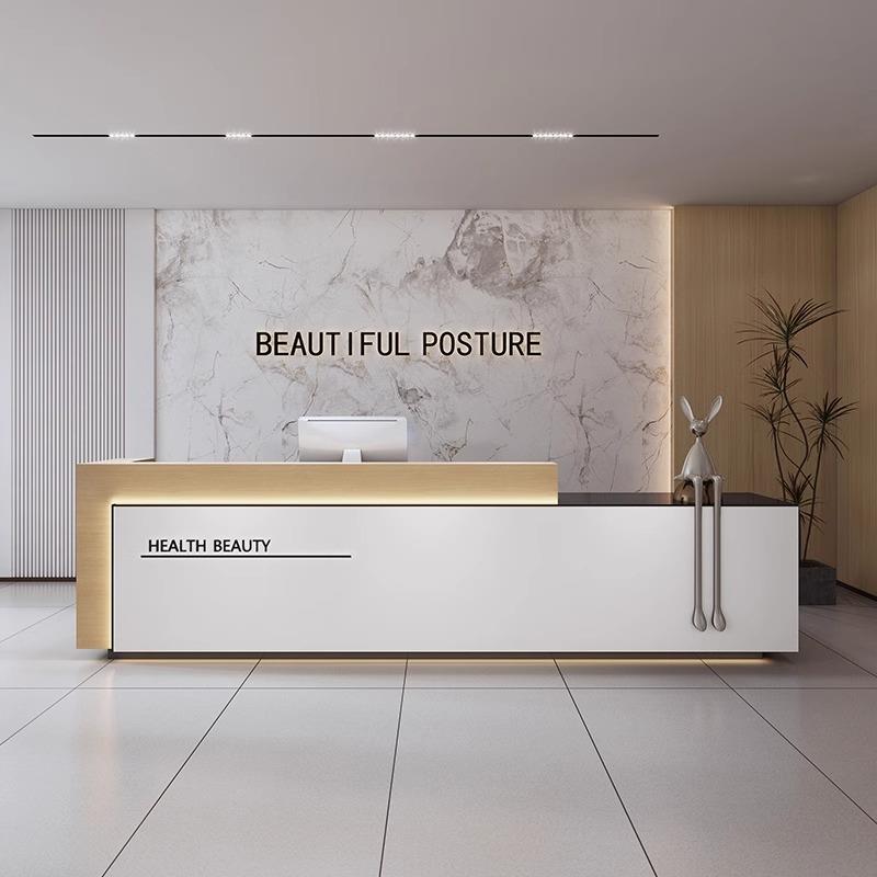 简约现代公司酒店前台接待台美容院收银台物业服务台大厅咨询吧台