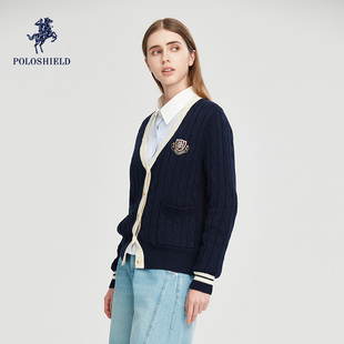 针织上衣 休闲开衫 6261M1A024 V领美式 POLOSHIELD女士经典