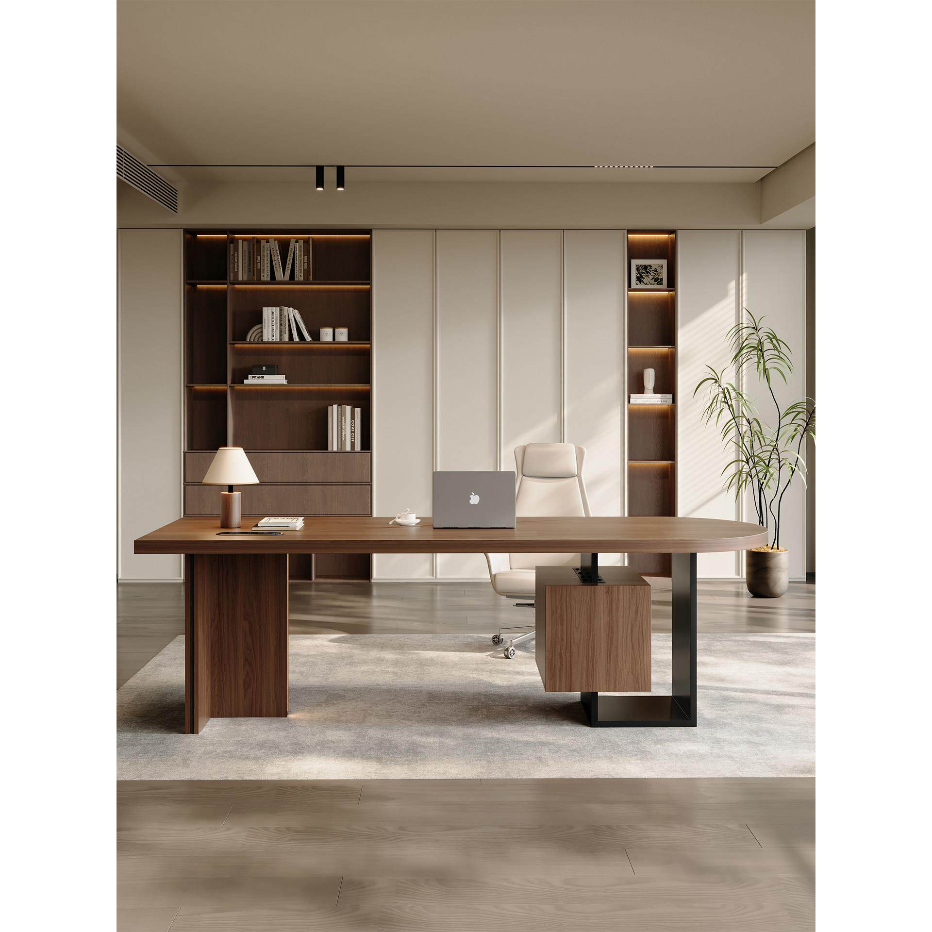 老板桌办公桌椅组合简约现代轻奢高级感总裁桌子办公室实木大班台