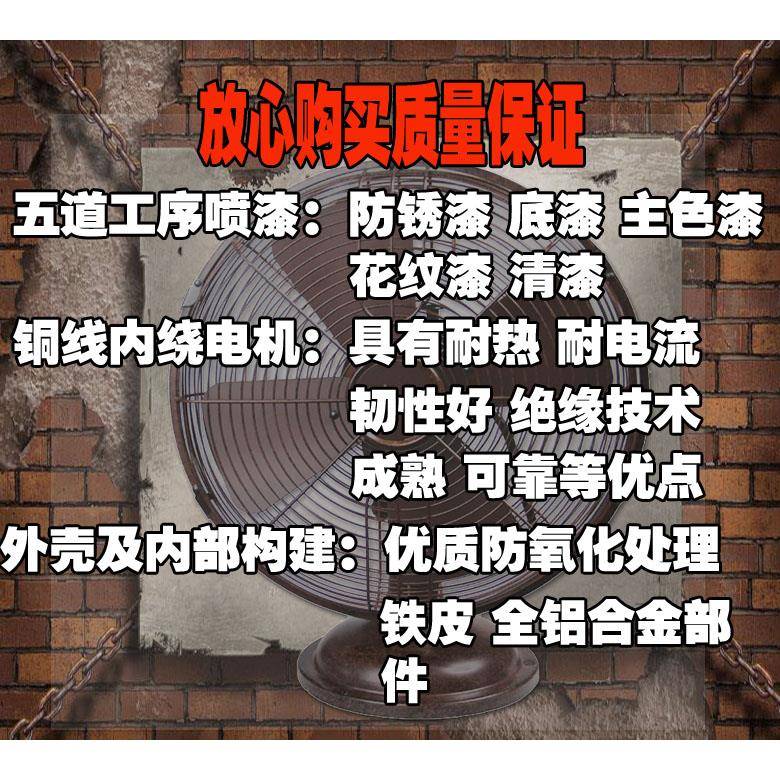 复古12铁寸铜金属机械摇头台式风扇家用艺电机怀12寸旧仿古桌面电