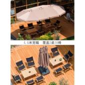 长方形户外遮阳伞露台罗马伞庭院伞大型中柱咖啡厅室外三头太阳伞