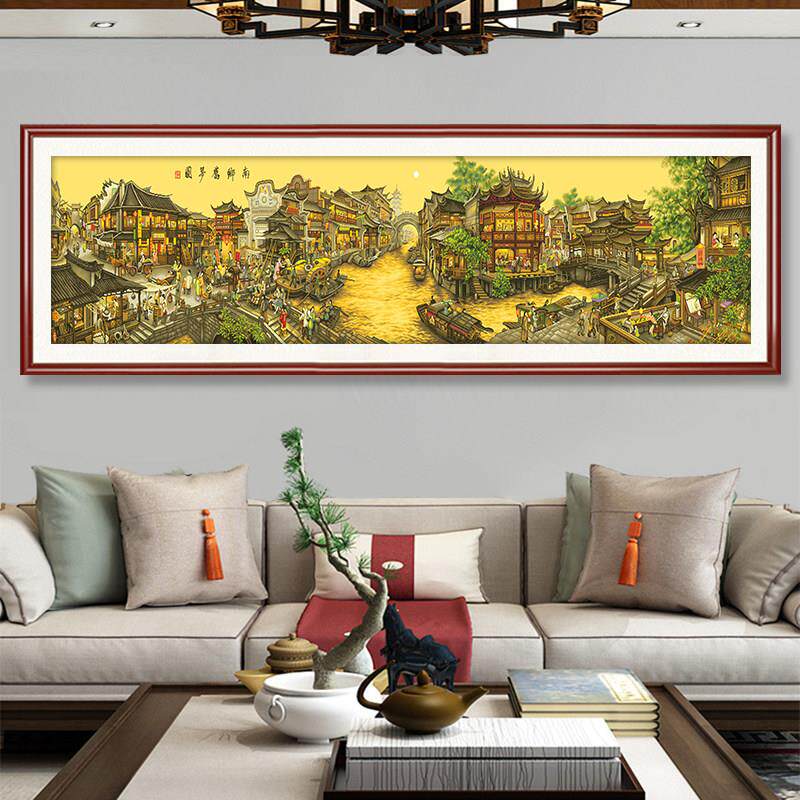南乡旧梦十字绣2025新款高级感客厅大气名画山水风景画手工自己绣