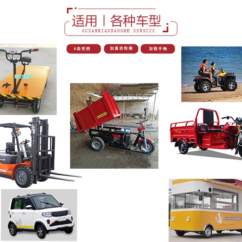电动三轮车后桥碟刹总成 加重1吨爬坡王变档载重大功率鸿利达电机