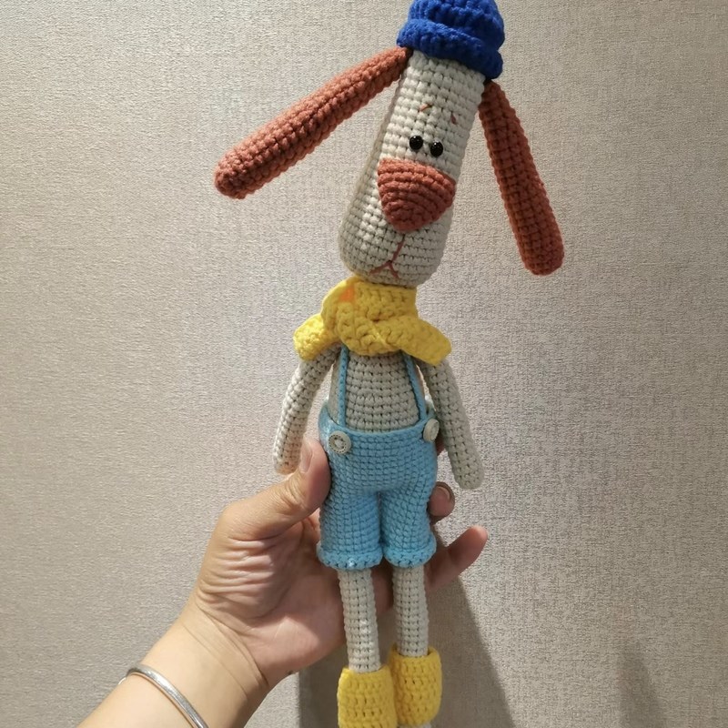 手工毛线钩织长腿小狗挂件包包公仔娃娃diy材料包玩偶卡通钥匙扣