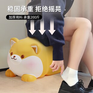凳门口家用客厅沙发边几凳卡通柯基小矮凳网红坐墩 可爱小动物换鞋