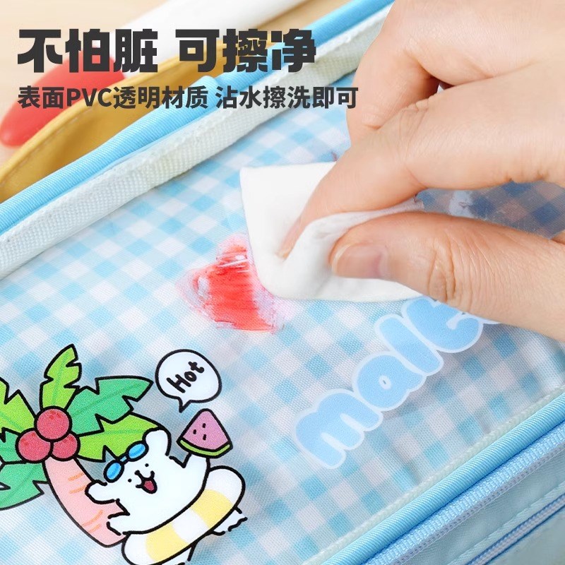 图益创意笔袋简约女初中学生可爱文具简约笔盒女大容量文具铅笔盒