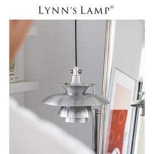 餐廳吧臺(tái)工業(yè)做舊風(fēng)格 Lynn& x27;s立意 丹麥ph5中古吊燈鉻色 飛碟