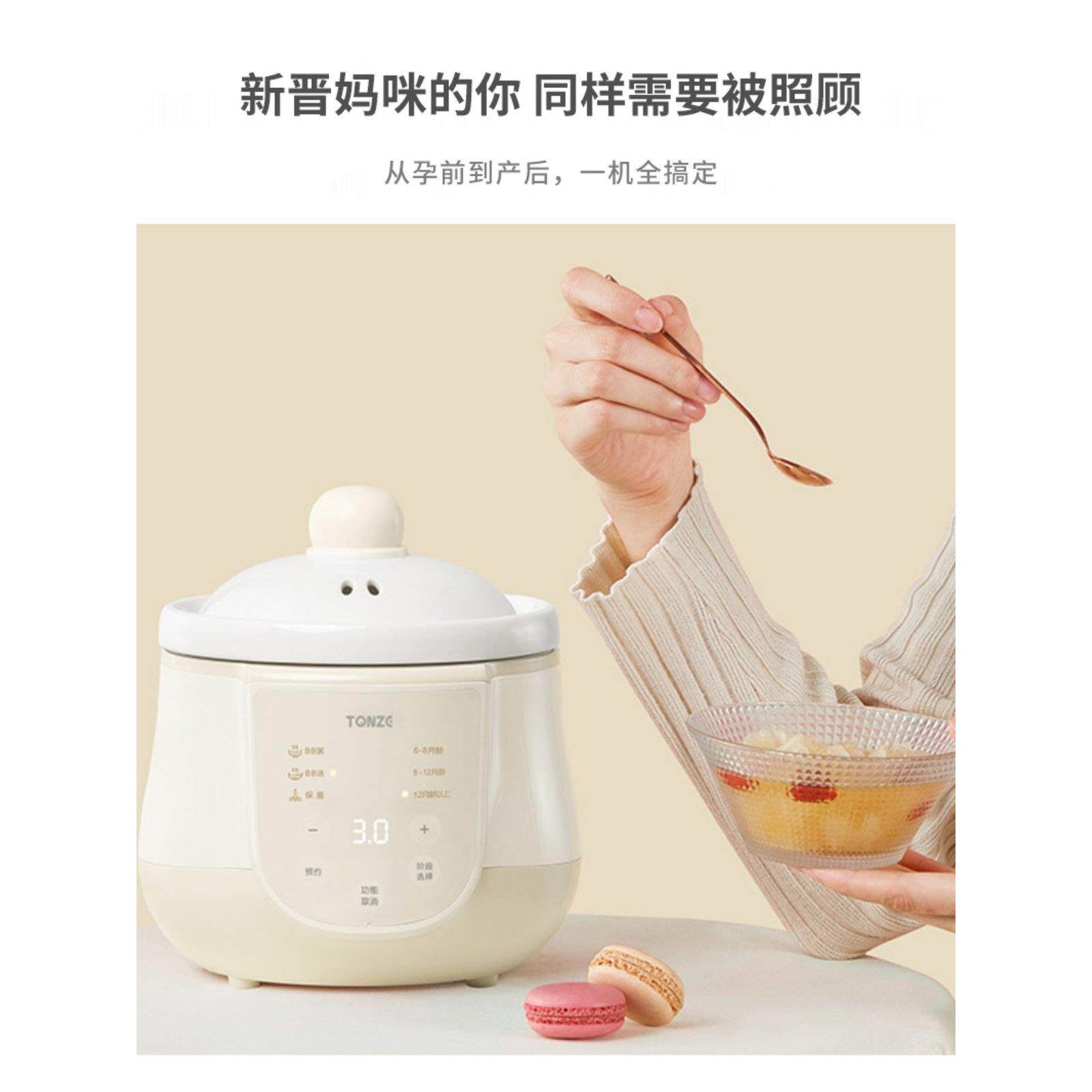 天际电炖炖锅bb煲粥锅熬粥锅宝宝专用煮粥锅婴儿辅食锅小炖汤1人