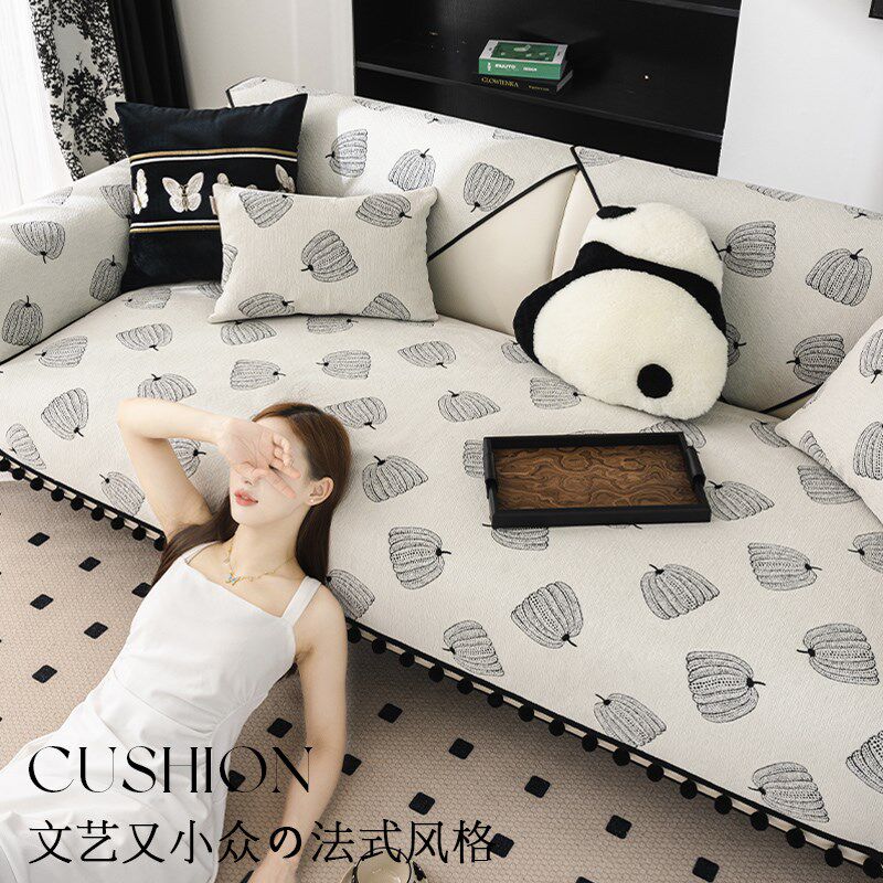 沙发垫2024新款四季通用欧式沙发套罩美式盖布直排三人轻奢高级感