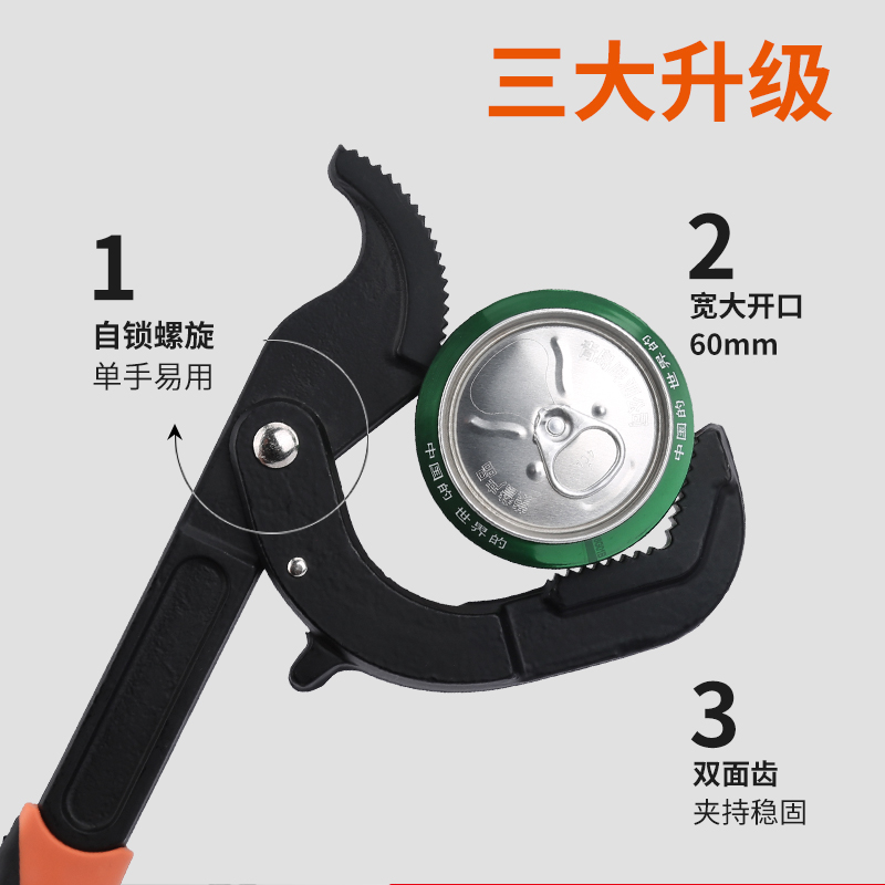 万用活口扳手套装万能管钳子工具活动快速多功能自紧板手开口板子