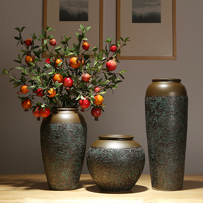 景德镇陶瓷器新中式创意干花花瓶摆设家居客厅玄关装饰品插花摆件