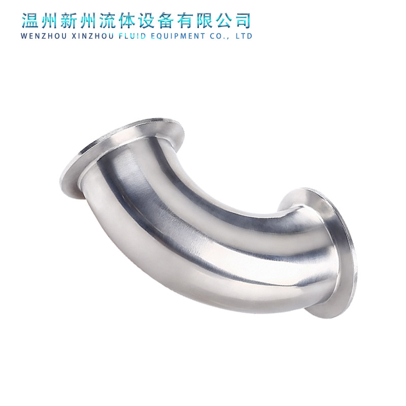 304不锈钢快装弯头卫生级卡箍卡盘式快速连接管子90度弯管接头63