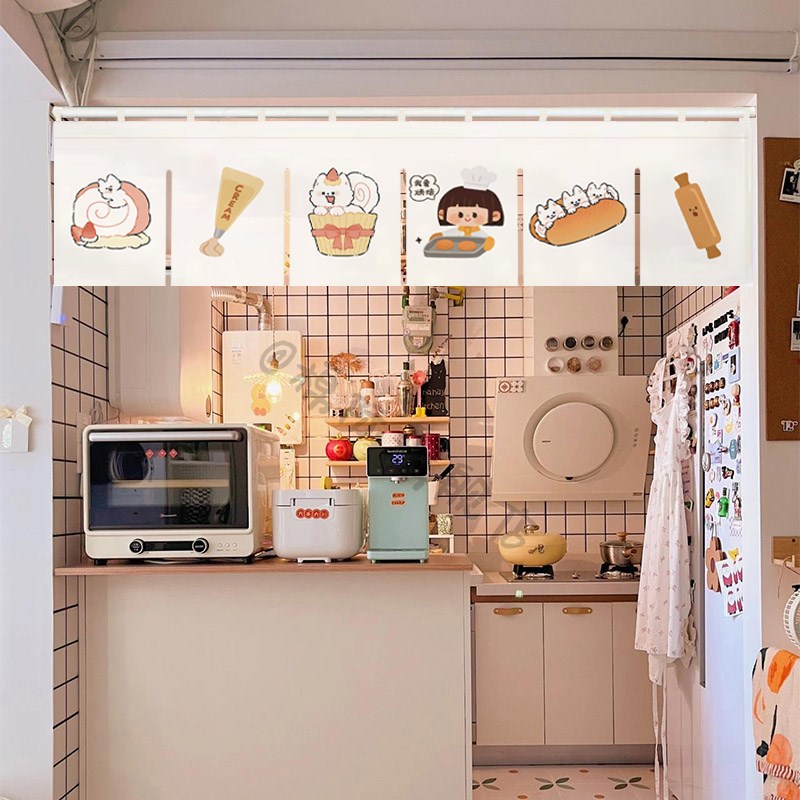 定制日式门帘店铺商用半帘短帘咖啡烘焙面包店门头装饰遮挡挂布帘