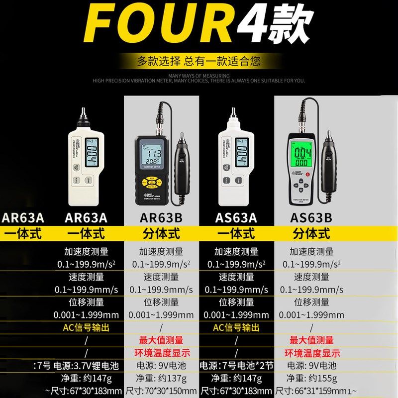 希玛AR63A/AS63A测振仪振动仪 机械故障检测仪测振表震动测试仪