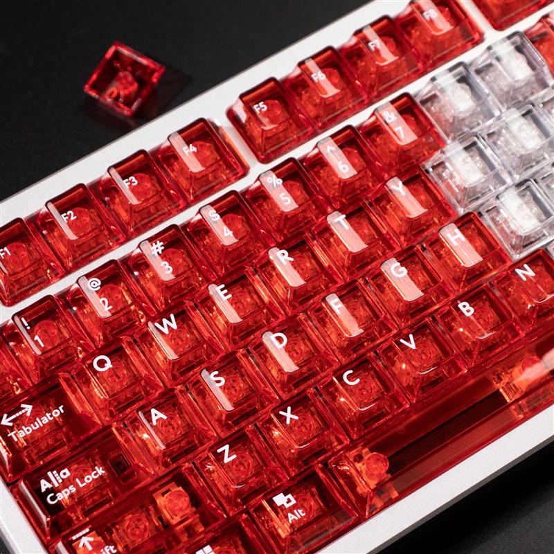 丘比特正刻爱心键帽透明135键PC移印原厂高度适配61/75/87/104等