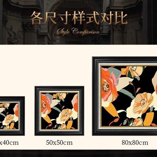 法式复古欧式卧室装饰画中古法式侘寂背景墙挂画