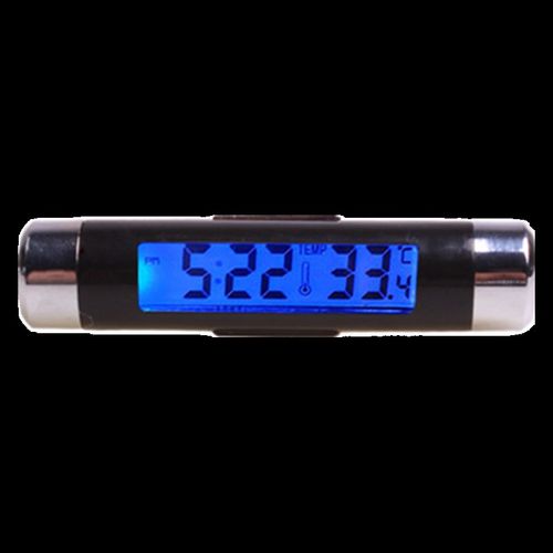 汽车用车内高精度电子数字出风口温度计时间显示器夜光车载时钟表