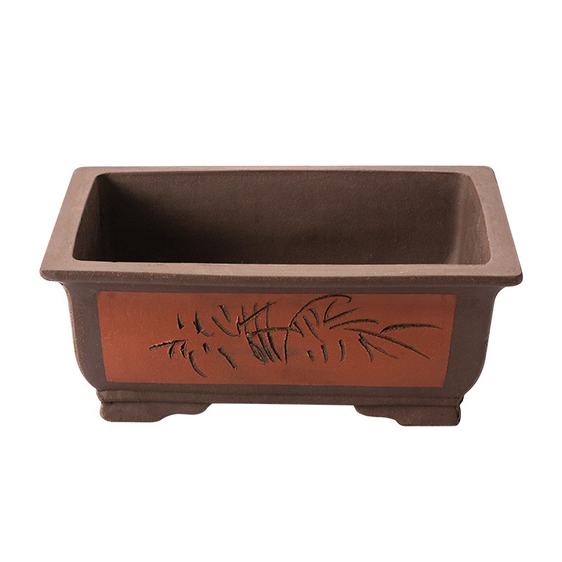 花盆陶瓷家用彩色长方马槽花盆室内手工紫砂花盆景盆透气花盆绿植