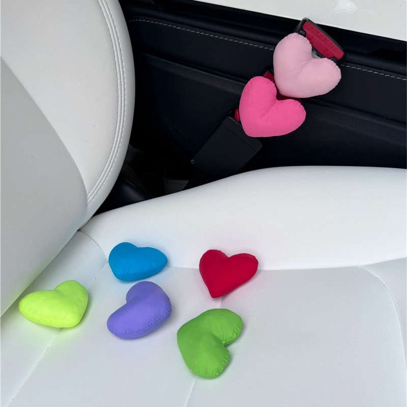 多巴胺彩色爱心汽车安全插带限位器卡口延长固定器装饰接头插片